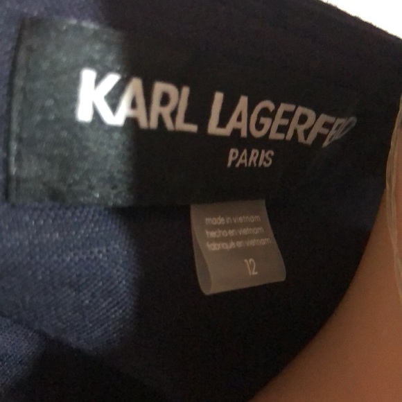 Karl Lagerfeld linen dress knee length size 12 - Picture 8 of 10